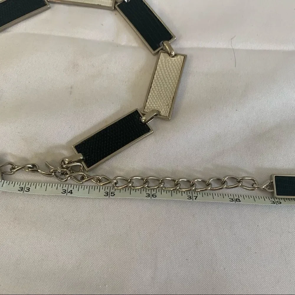 Etcetera Silver Chain Belt - L - EUC